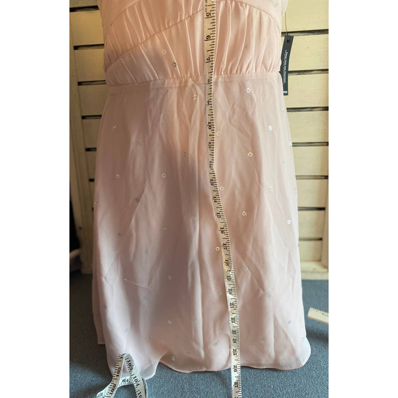 Express womens dress size 12 pink chiffon wrap sequin lined mini prom dance nwt - Picture 8 of 11